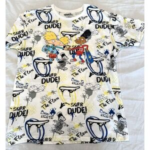 Nickelodeon Hey Arnold Skateboarding T Shirt Size Large Graffiti Print